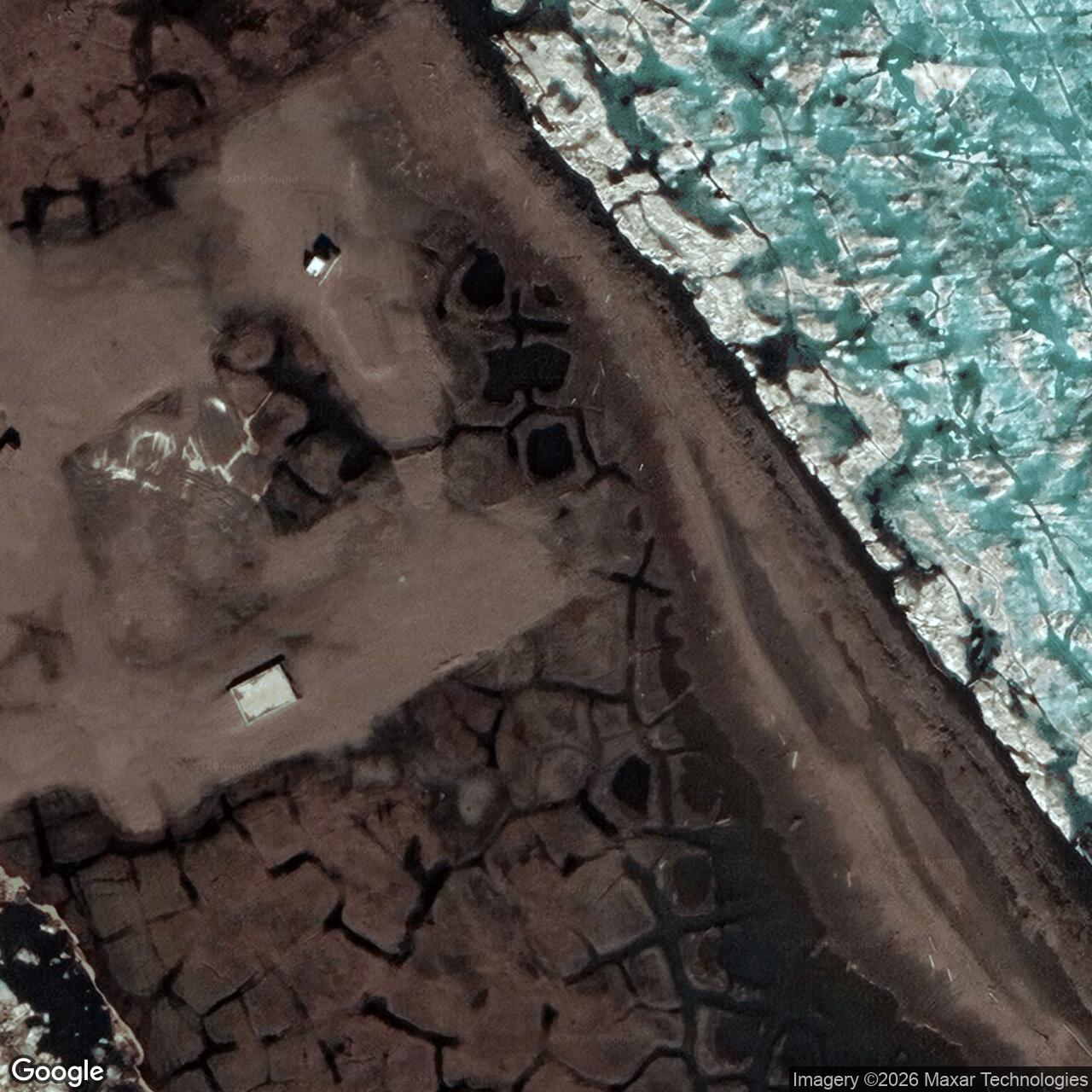 Current Google Satellite Image of Cape Simpson DEW Line Station, Alaska