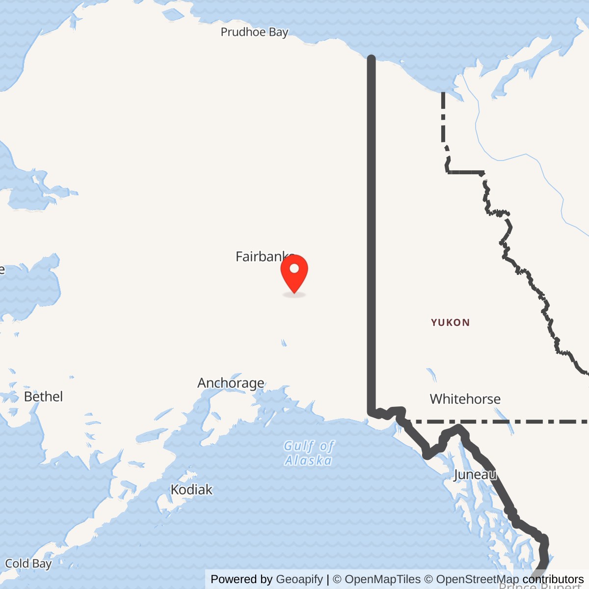 Map showing location of Donnelly Dome Radio Relay Station, Alaska