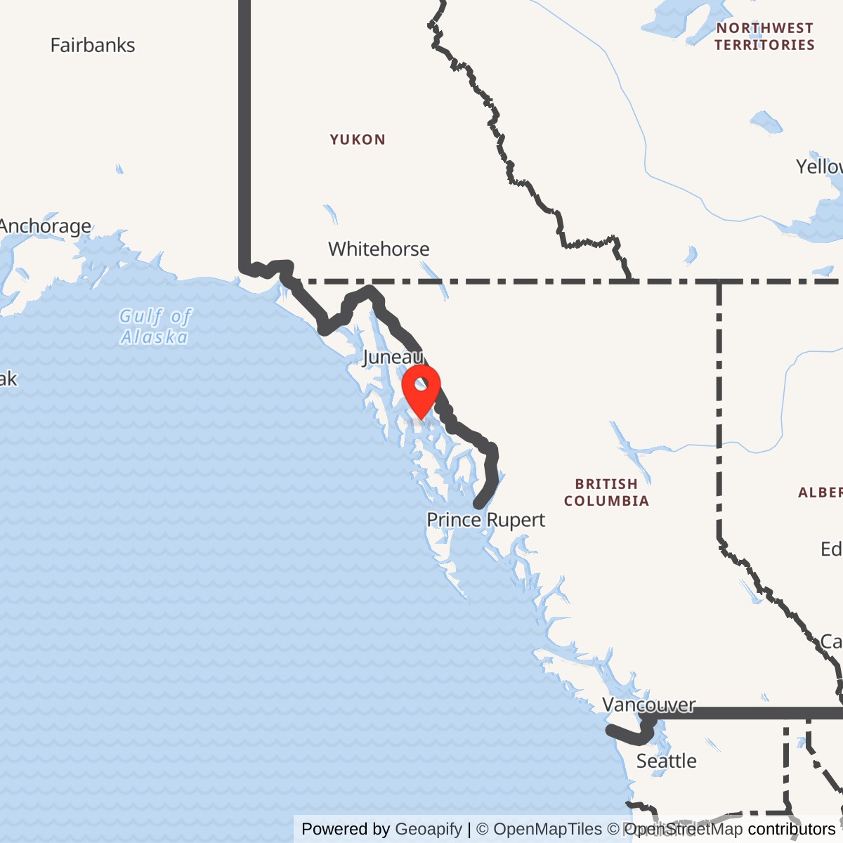 Map showing location of Duncan Canal Radio Relay Station, Alaska