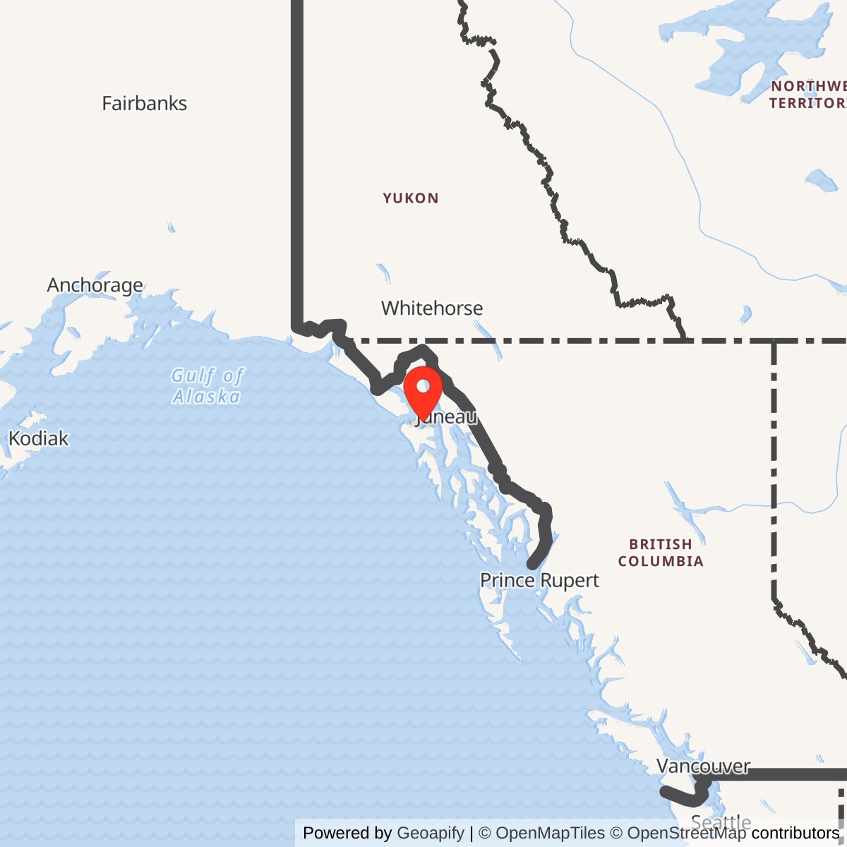 Map showing location of Hoonah Air Force Station / Radio Relay Station, Alaska