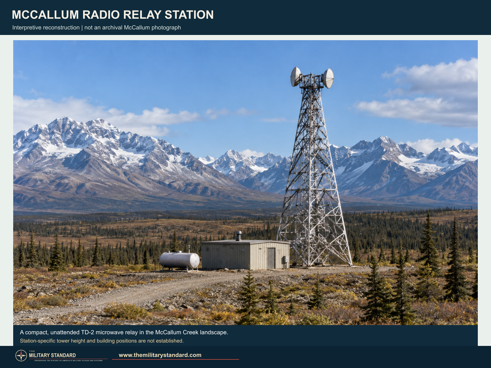 Interpretive reconstruction of a compact TD-2 microwave relay near McCallum Creek