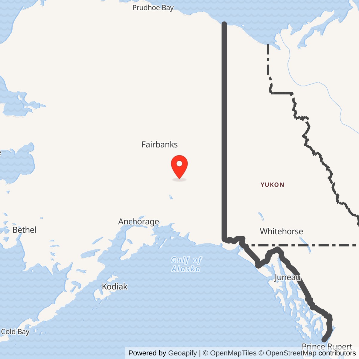 Map showing location of McCallum Radio Relay Station, Alaska