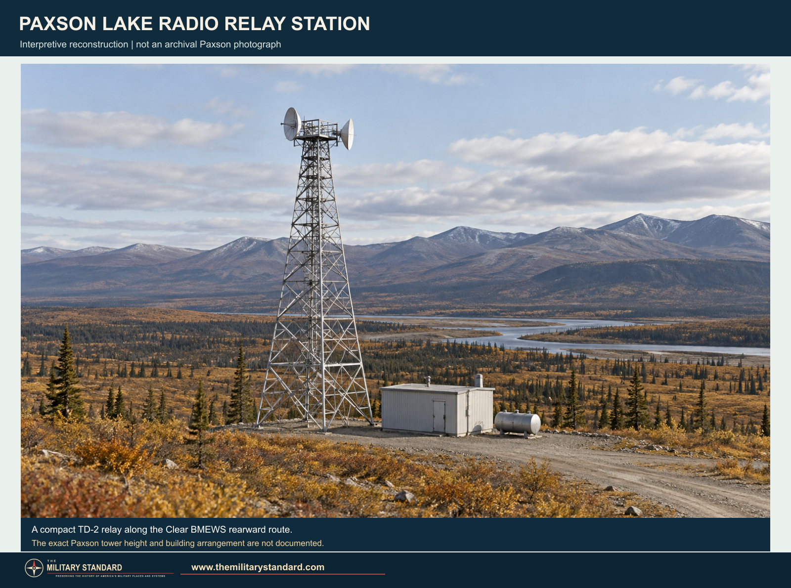 Interpretive reconstruction of a compact TD-2 microwave relay in the Paxson area