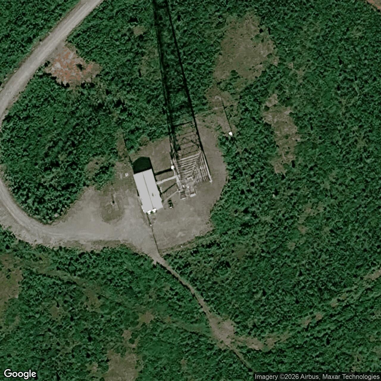 Current Google Satellite Image of Paxson Lake Radio Relay Station, Alaska