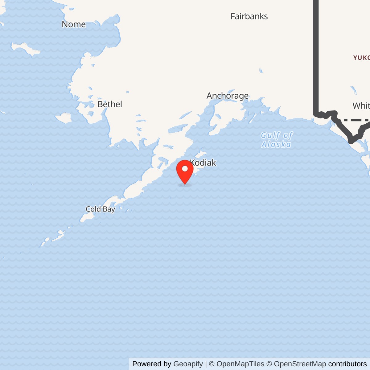 Map showing location of Sitkinak Unfinished White Alice Communications Site, Alaska