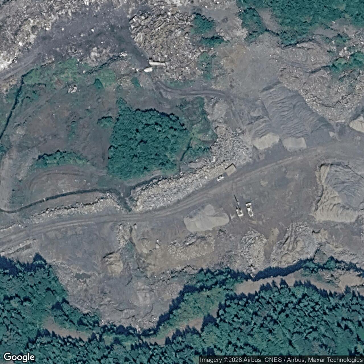 Current Google Satellite Image of Smuggler Cove White Alice Radio Relay Station History, Alaska