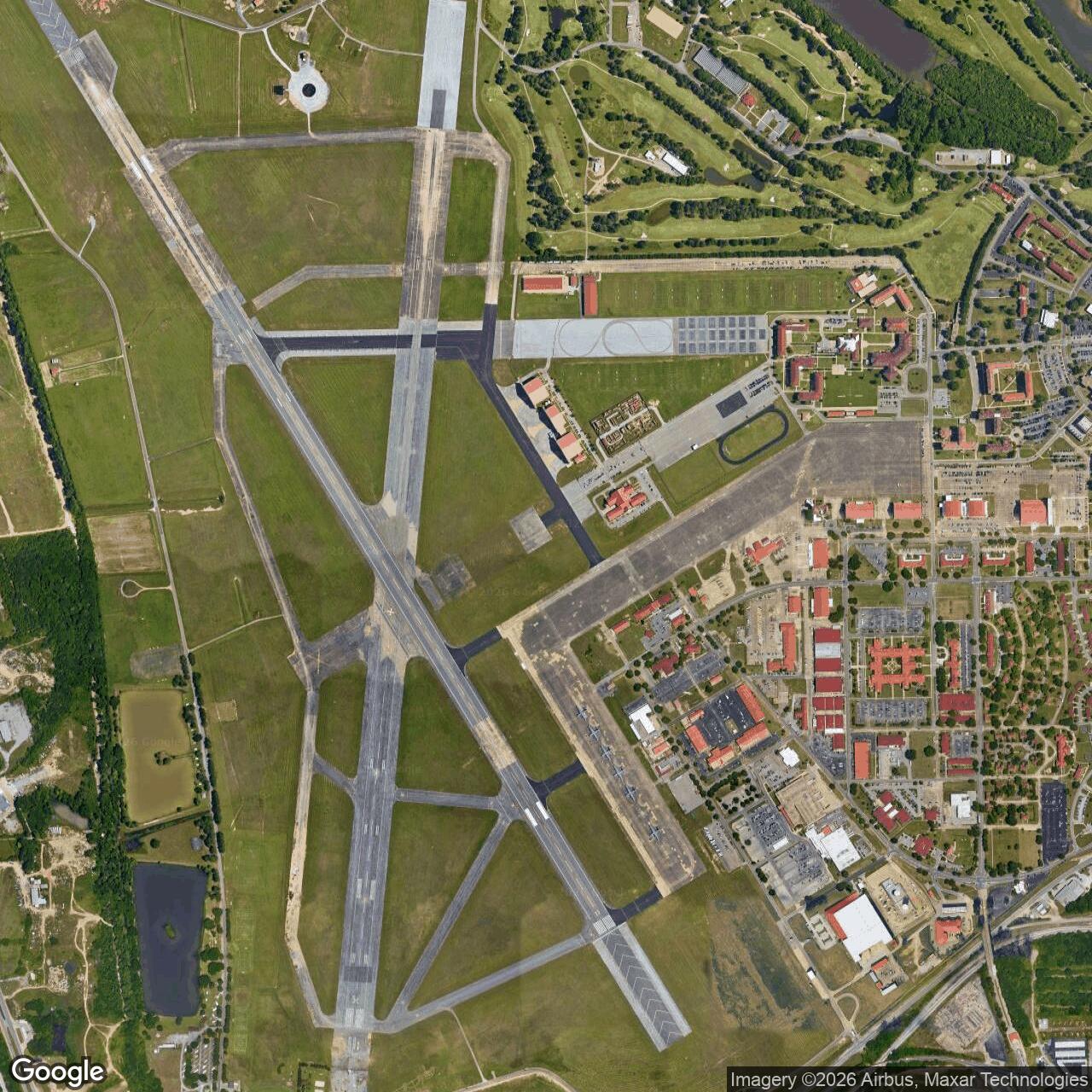 Current Google Satellite Image of Maxwell Air Force Base, Alabama