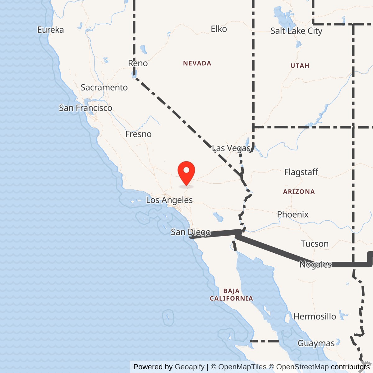 Map showing location of George Air Force Base, California