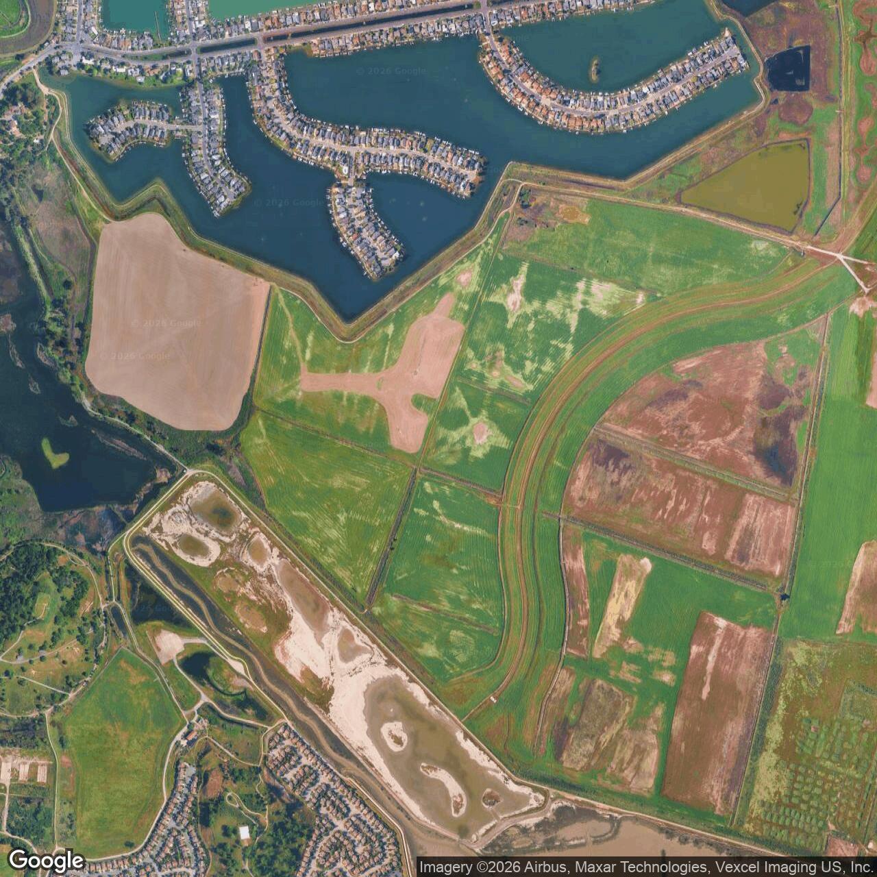Current Google Satellite Image of Hamilton Air Force Base, California