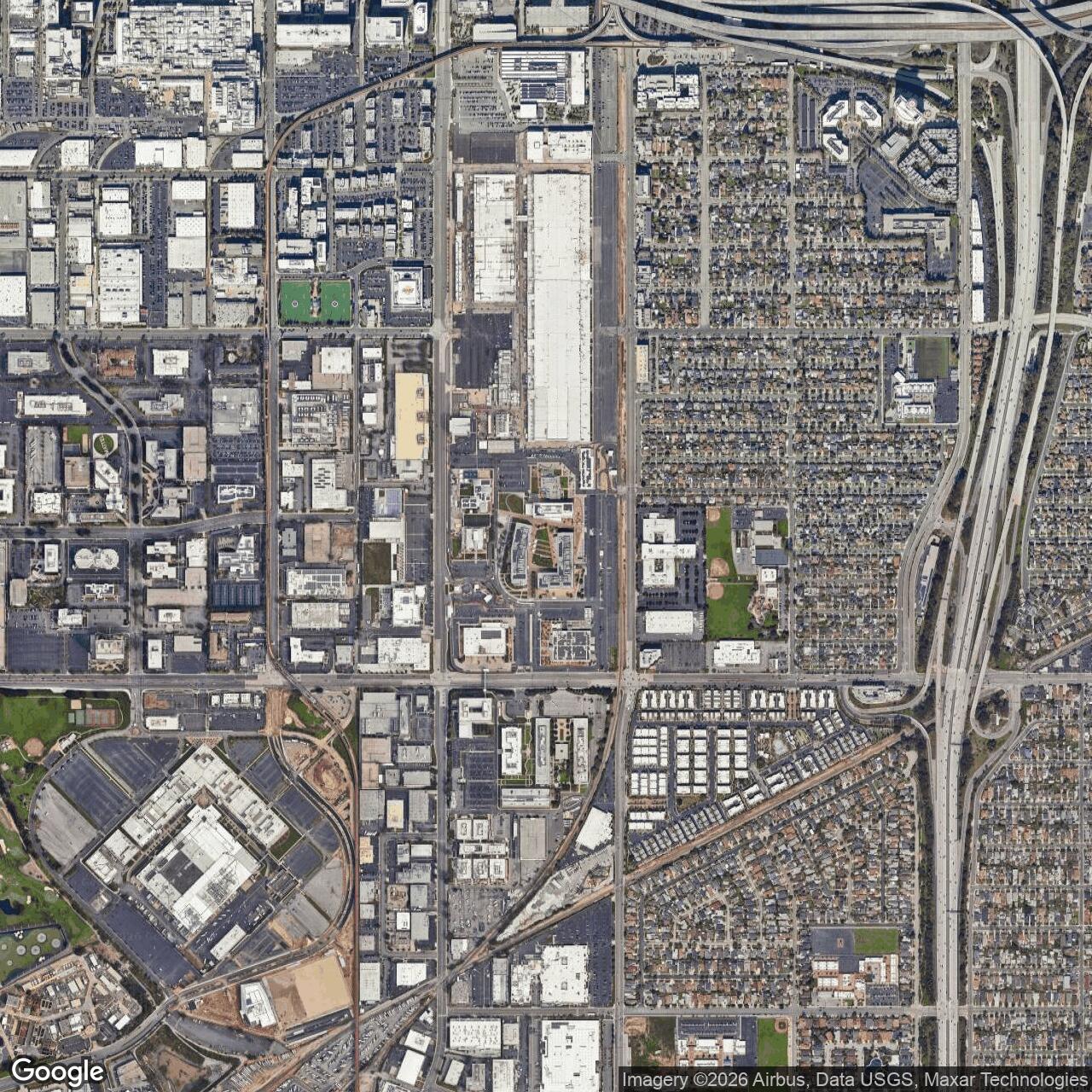 Current Google Satellite Image of Los Angeles Air Force Station / Los Angeles Air Force Base / Los Angeles Space Force Base, California