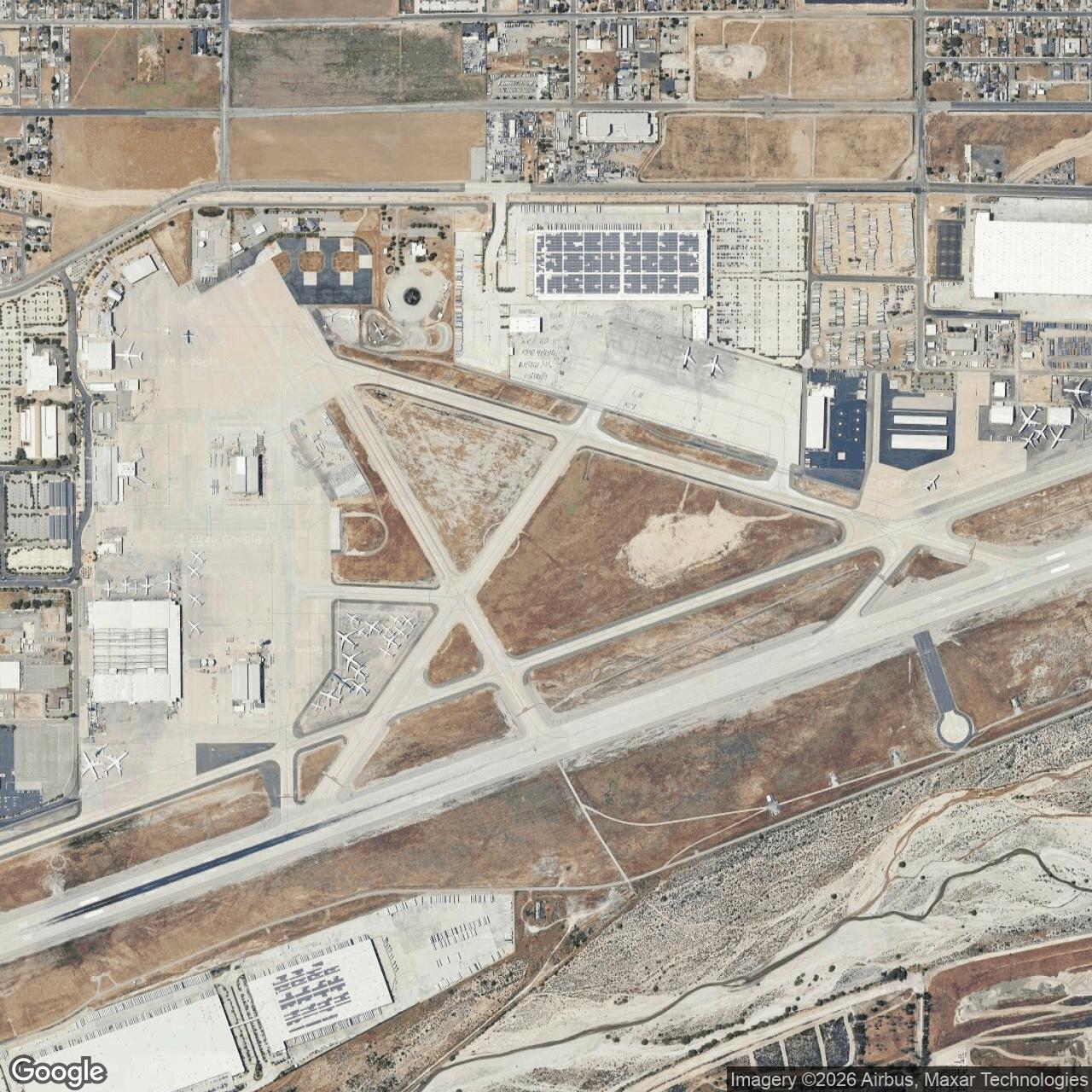 Current Google Satellite Image of Norton Air Force Base, California