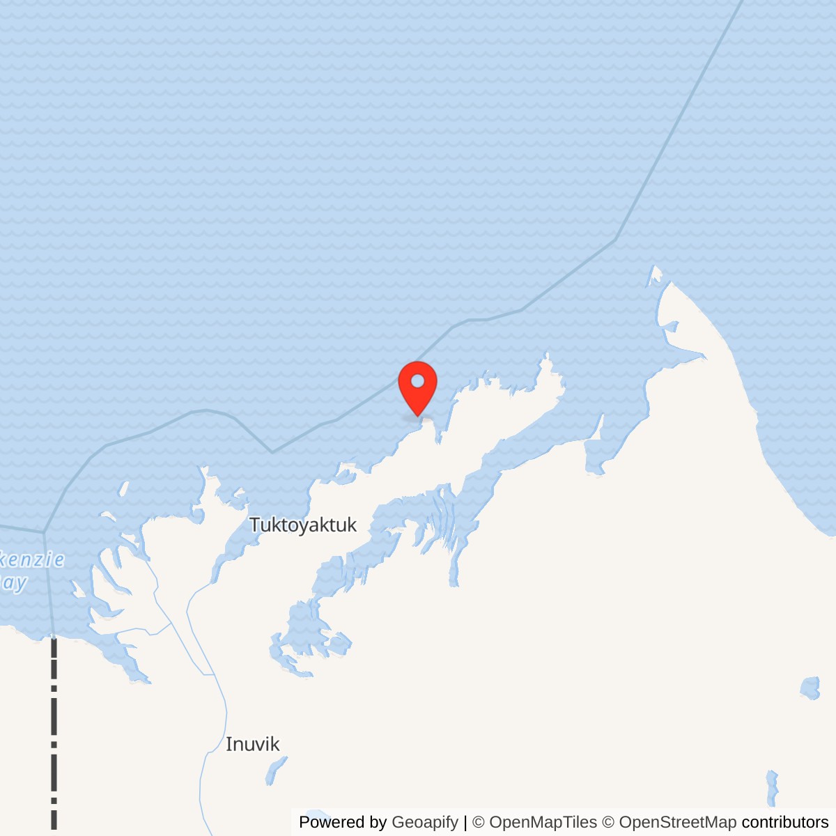 Map showing location of Atkinson Point DEW Line Station, 