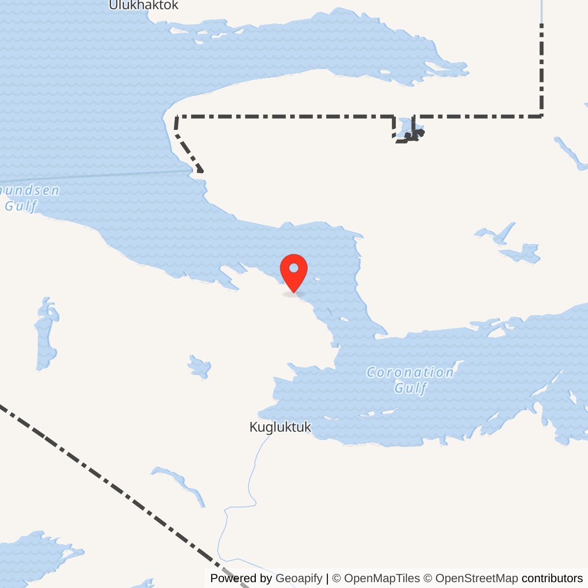 Map showing location of Bernard Harbour DEW Line Station, 