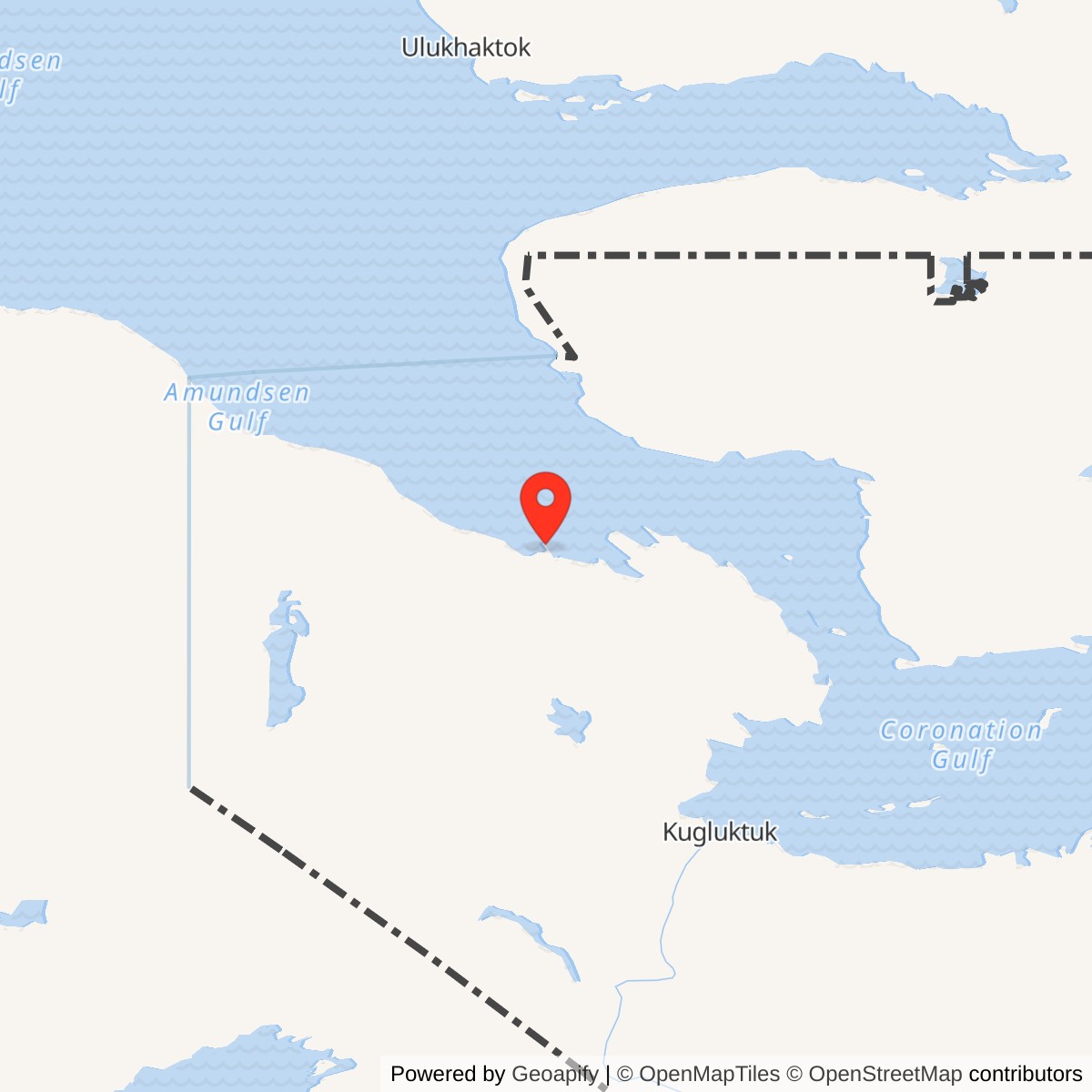 Map showing location of Cape Young DEW Line Station, 