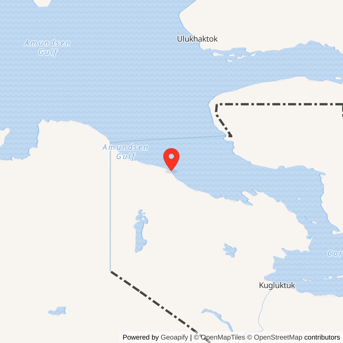 Map showing location of Clifton Point DEW Line Station, 