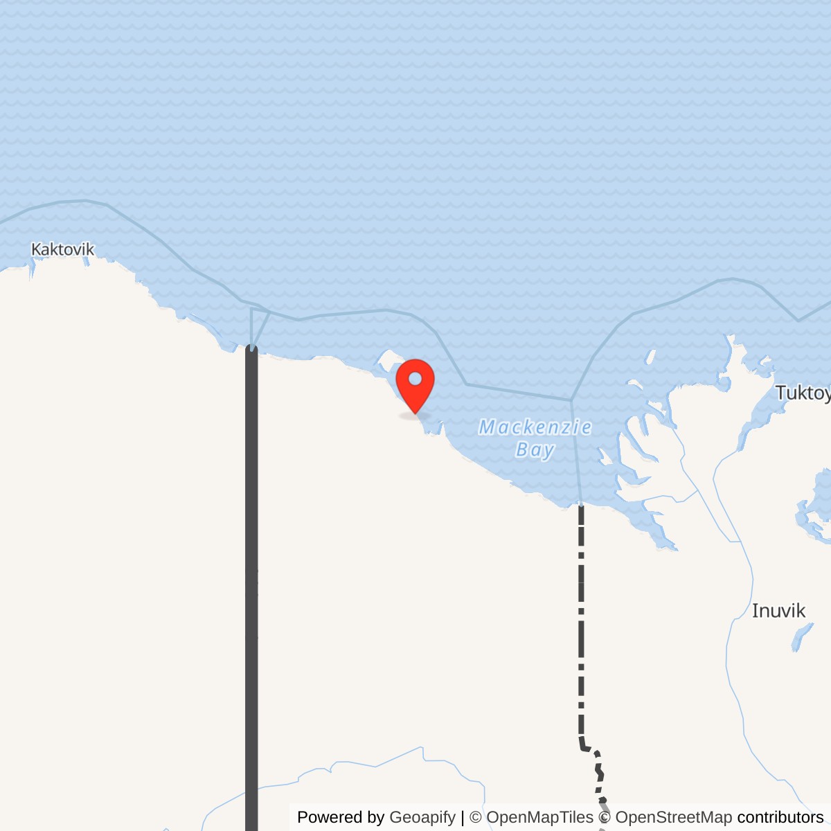Map showing location of Stokes Point DEW Line Station, 