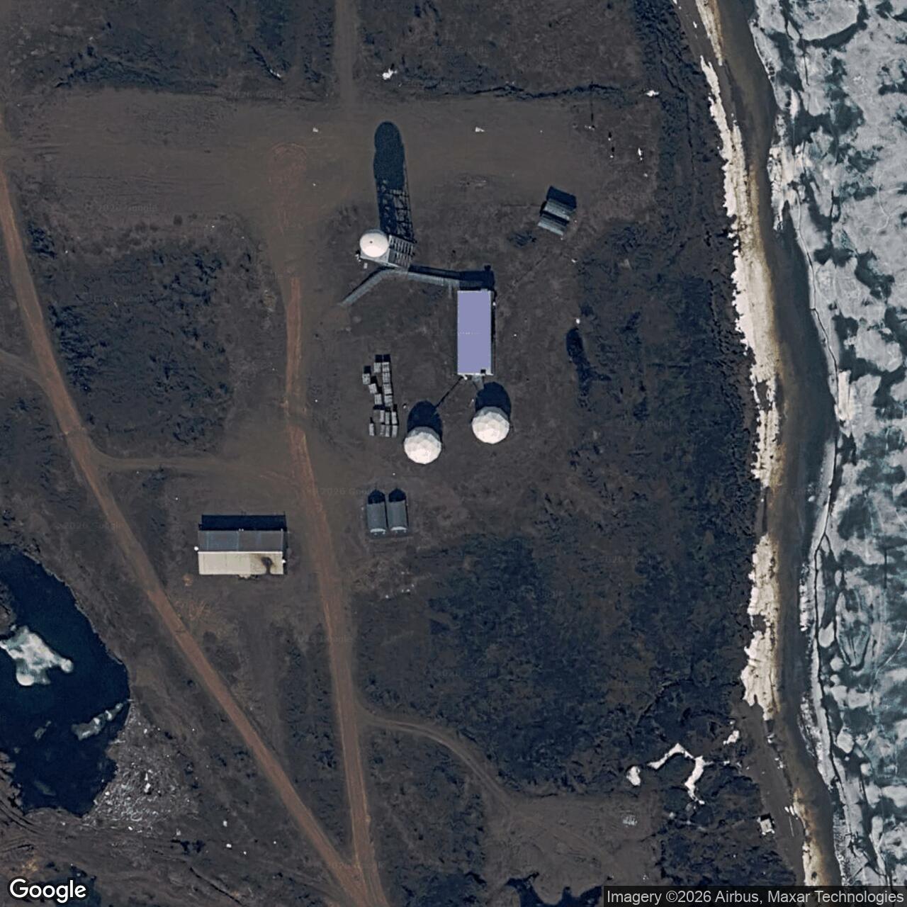 Current Google Satellite Image of Tuktoyaktuk DEW Line Station, 
