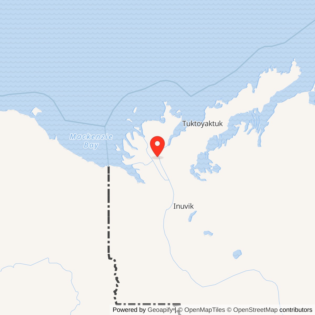Map showing location of Tununuk Camp DEW Line Station, 