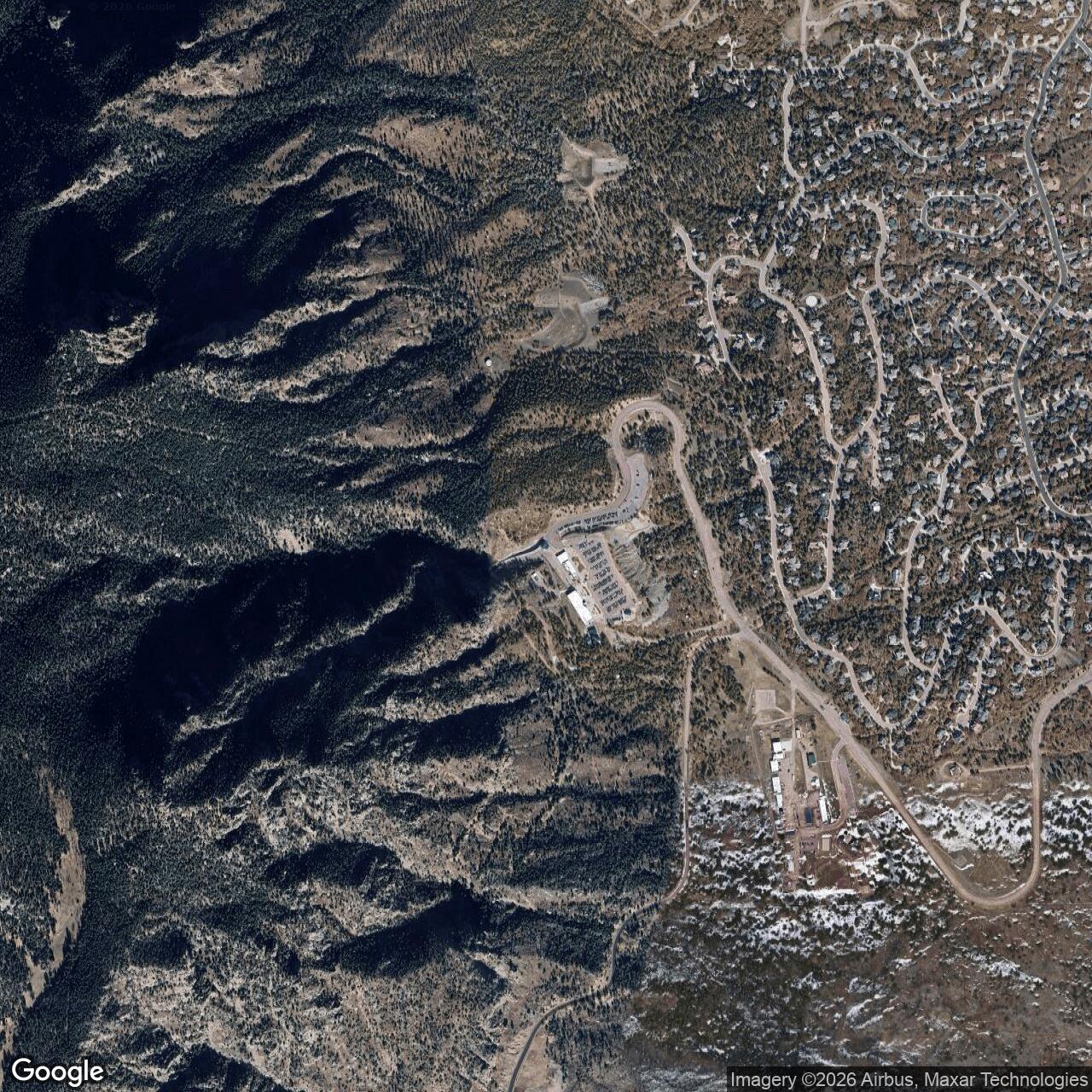 Current Google Satellite Image of Cheyenne Mountain Air Force Station, Colorado