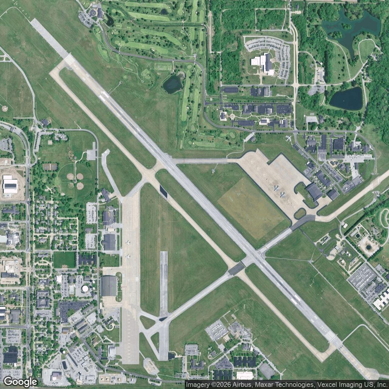 Current Google Satellite Image of Scott Air Force Base, Belleville Illinois