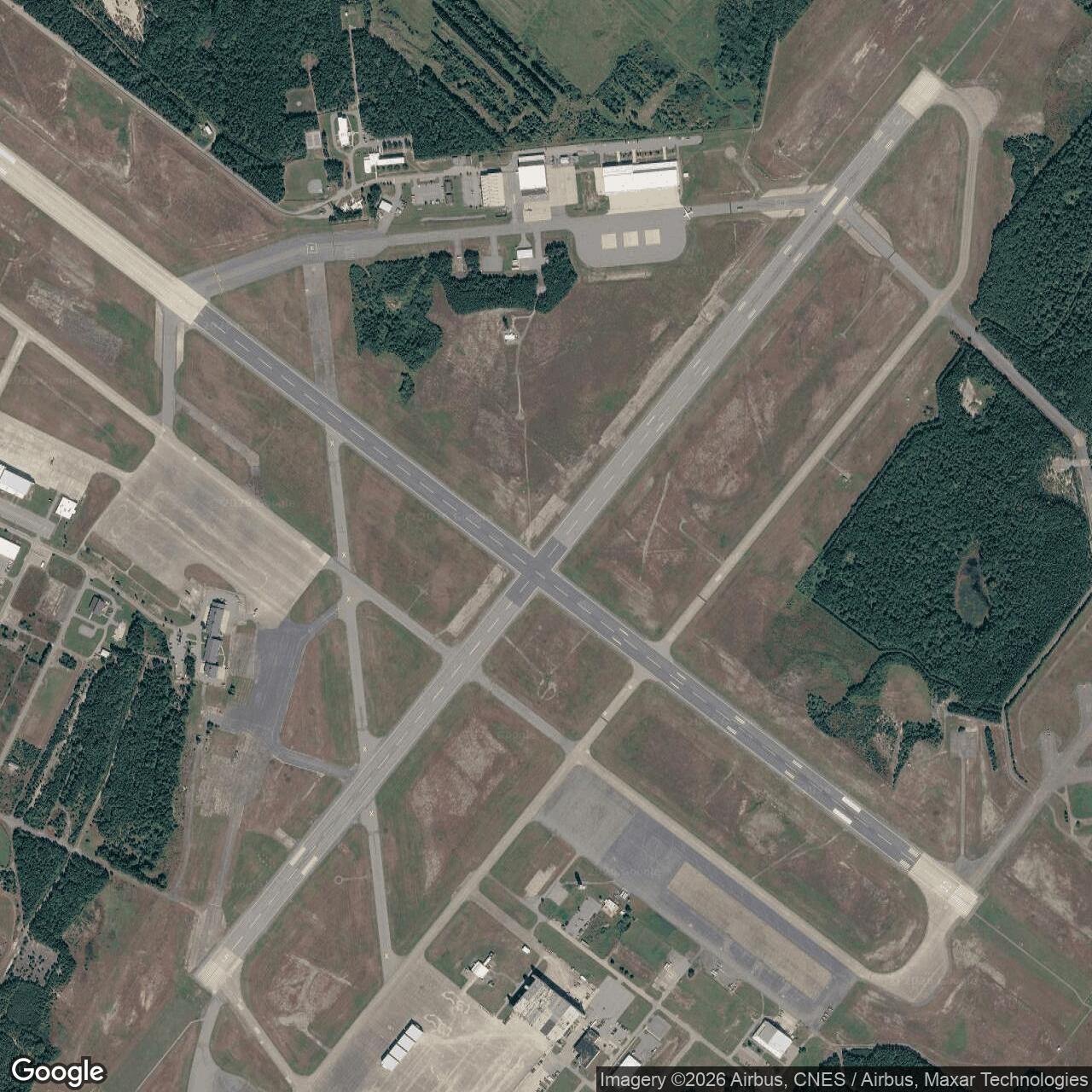 Current Google Satellite Image of Otis Air Force Base / Otis Air National Guard Base, Massachusetts