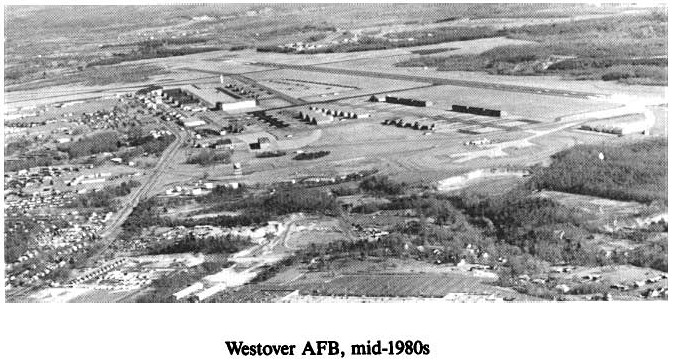 Historic Aerial Photo of Westover Air Force Base mid-1980s