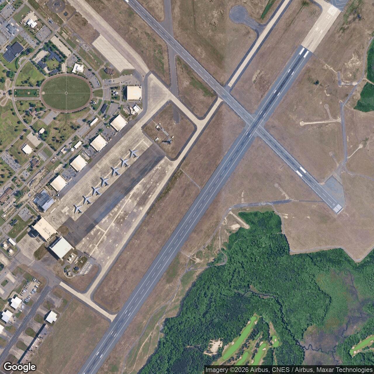 Current Google Satellite Image of Westover Air Reserve Base, Massachusetts