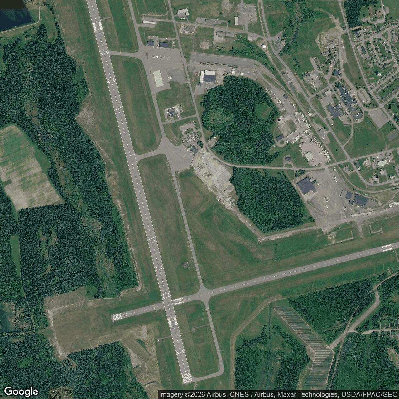 Current Google Satellite Image of Presque Isle Air Force Base, Maine