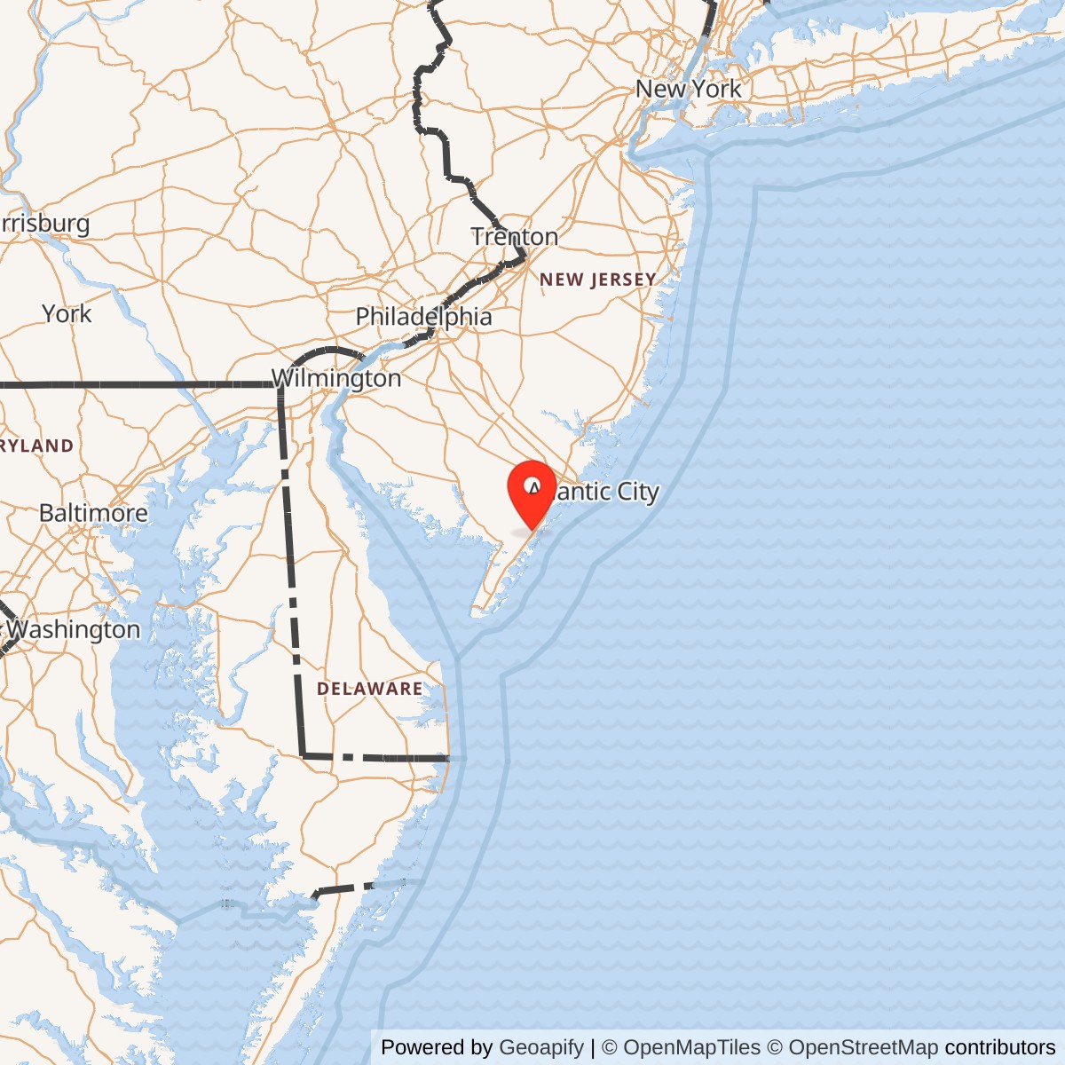 Map showing location of Palermo Air Force Station, New Jersey