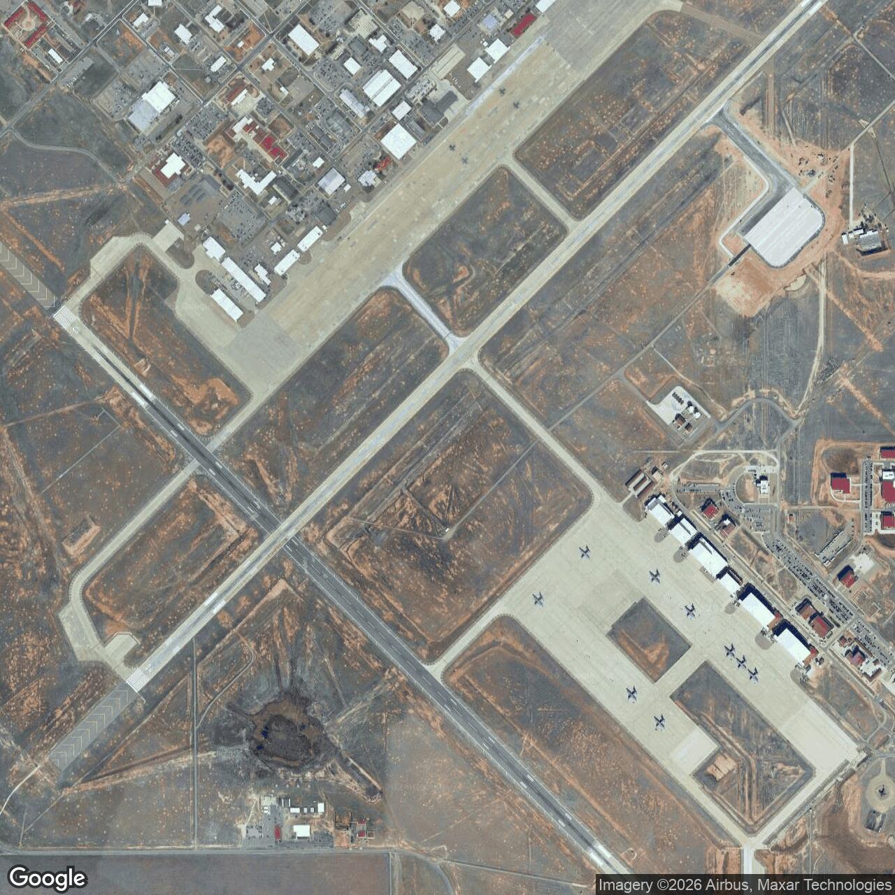 Current Google Satellite Image of Cannon Air Force Base, New Mexico