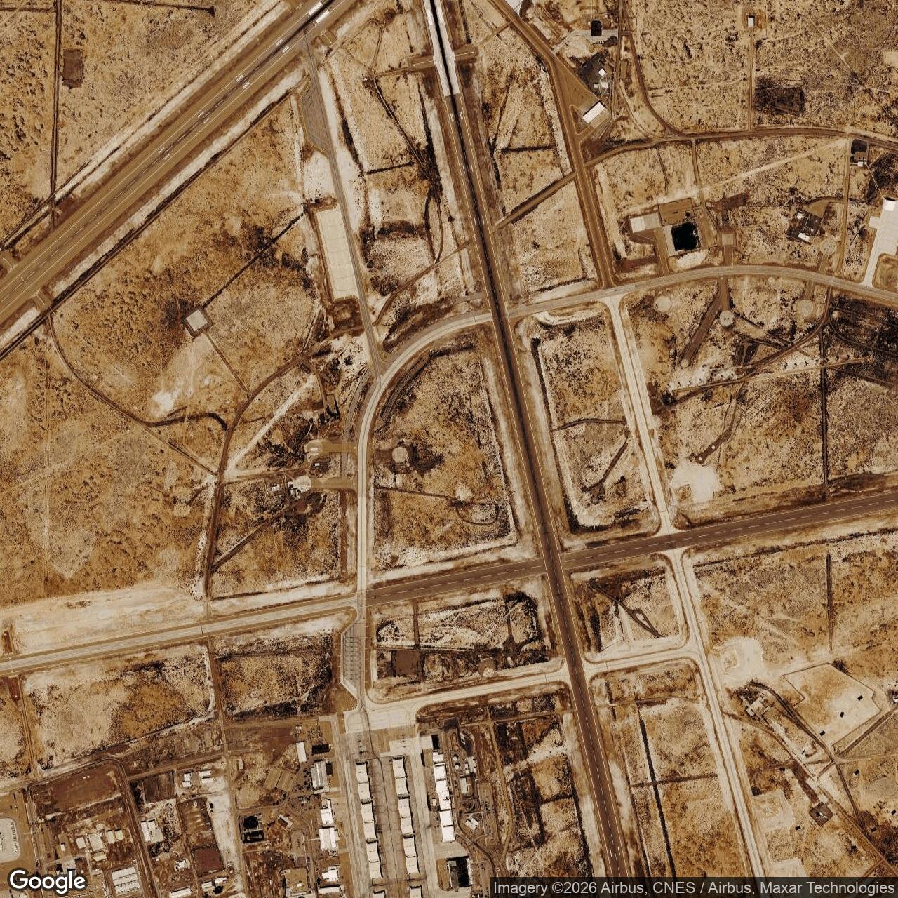 Current Google Satellite Image of Holloman Air Force Base, New Mexico