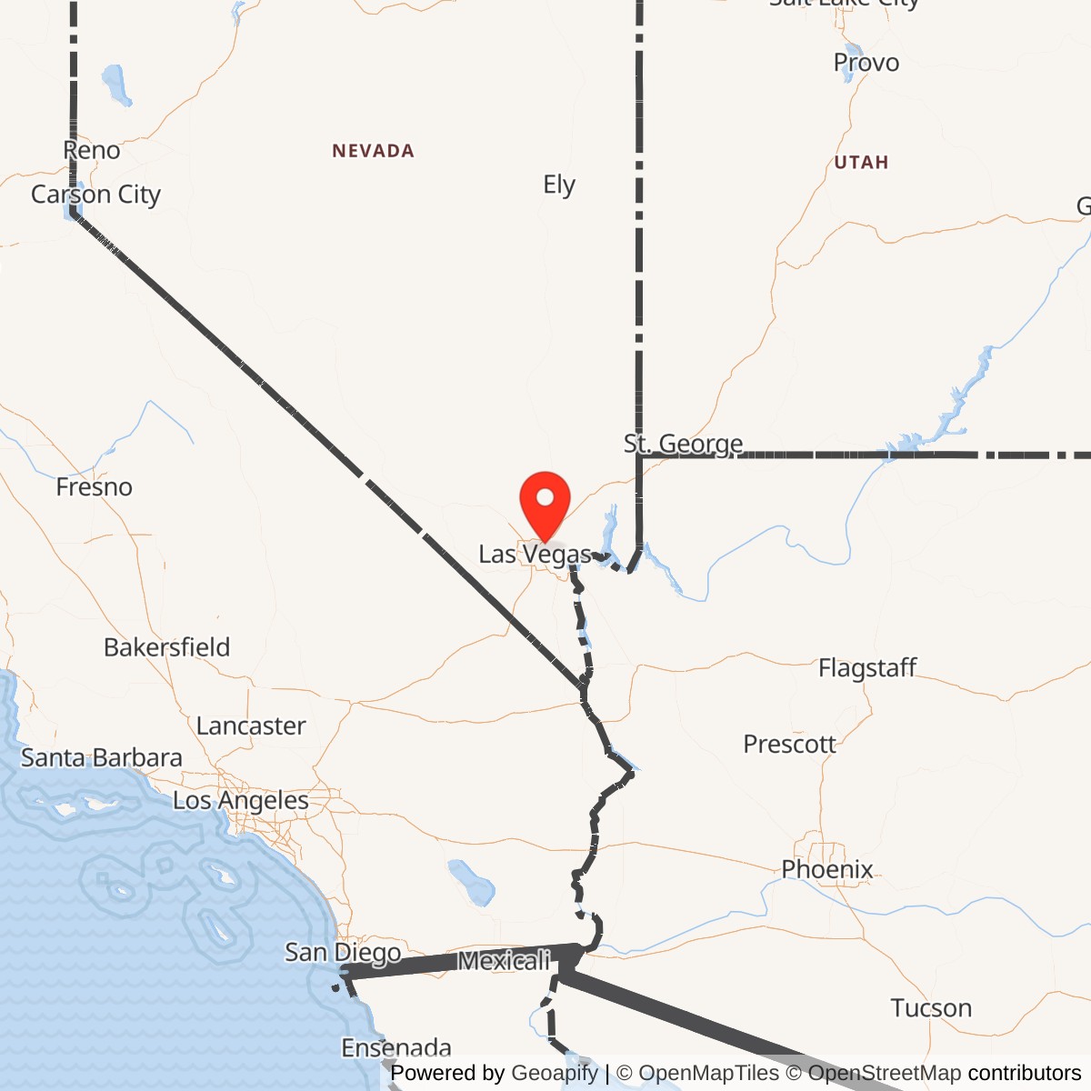 Map showing location of Nellis Air Force Base, Nevada