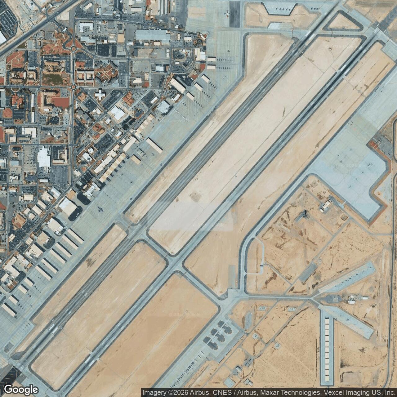 Current Google Satellite Image of Nellis Air Force Base, Nevada