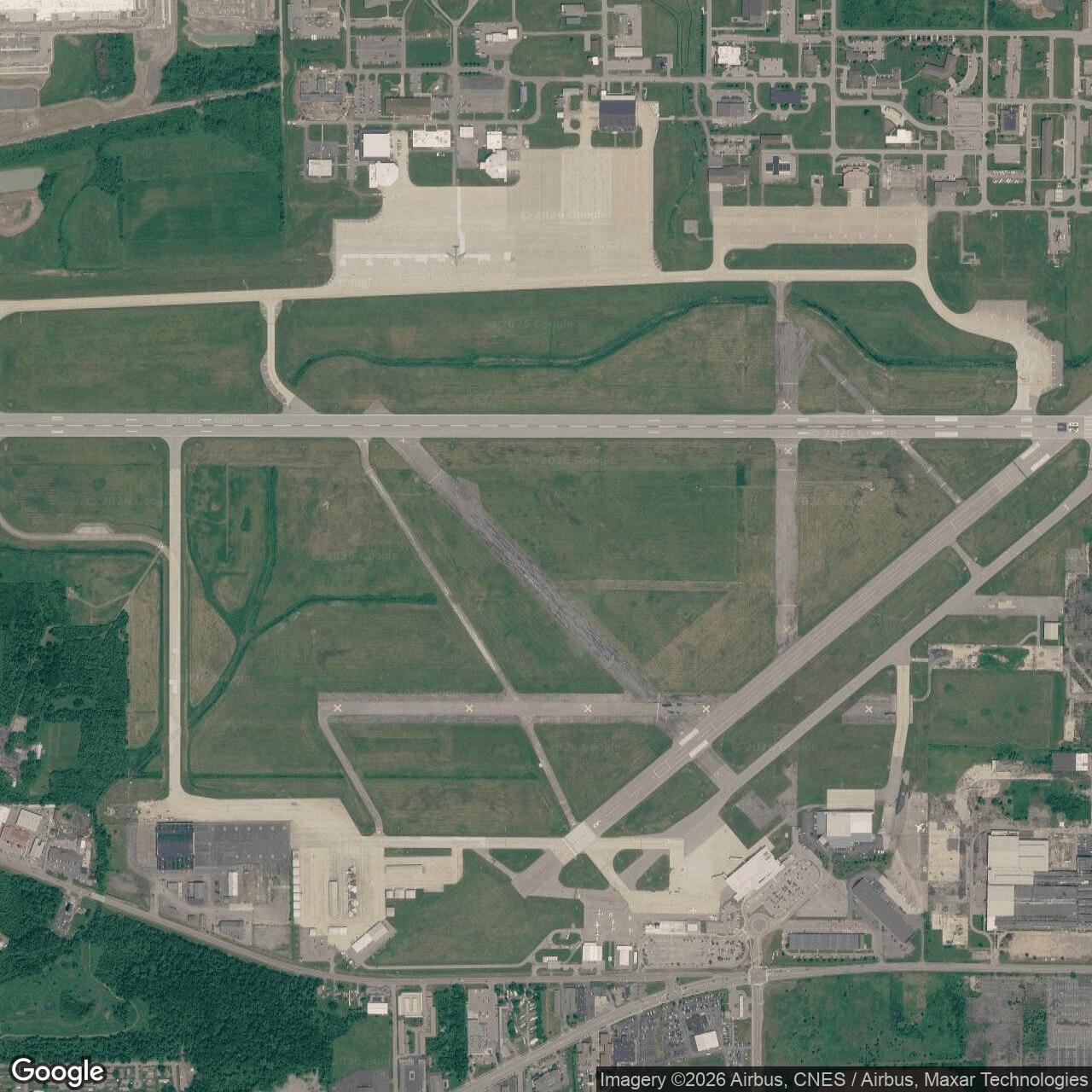 Current Google Satellite Image of Niagara Falls Air Force Base / Niagara Falls Air Reserve Station, New York