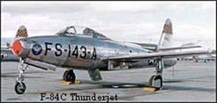 Photo of a F-84 C Thunderjet airplane