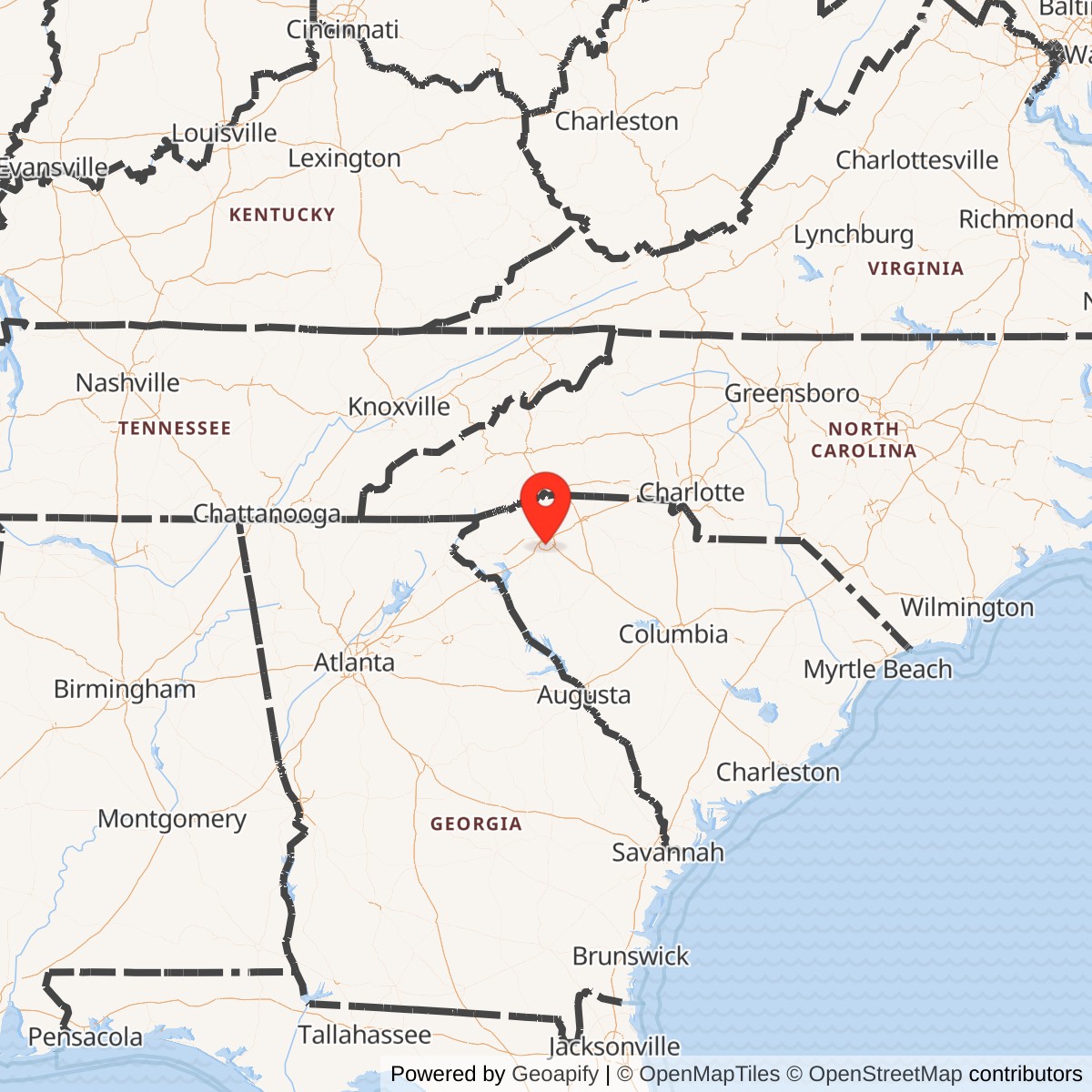 Map showing location of Donaldson Air Force Base