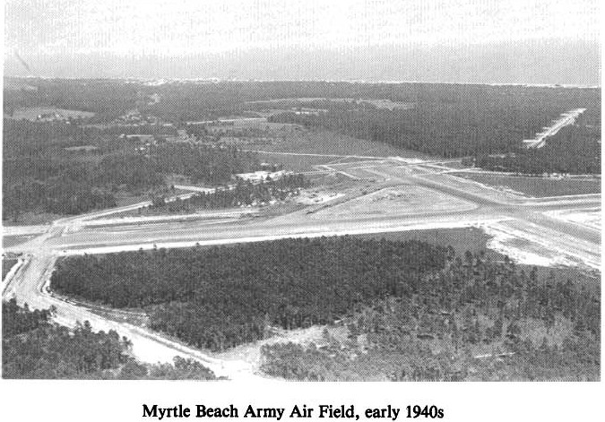 Historic Aerial Photo of Myrtle Beach Army Air Field early-1940s