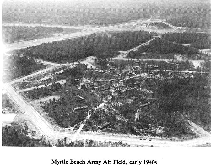 Historic Aerial Photo of Myrtle Beach Army Air Field early-1940s