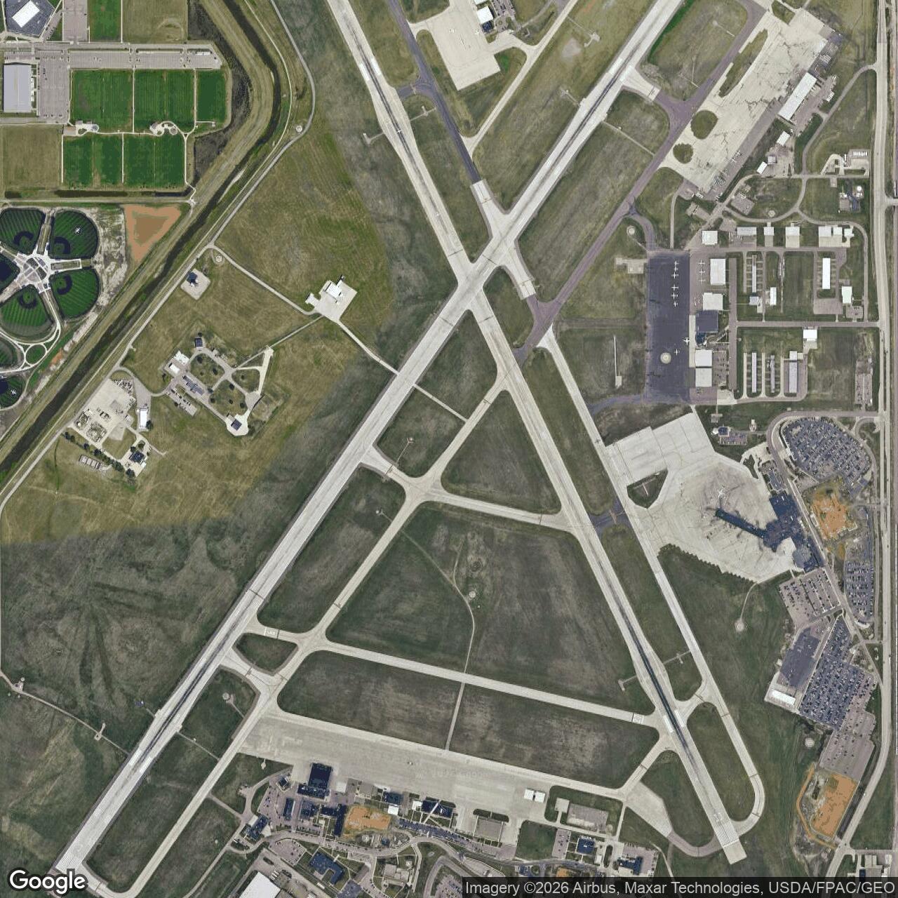 Current Google Satellite Image of Joe Foss Field Air National Guard Station, South Dakota
