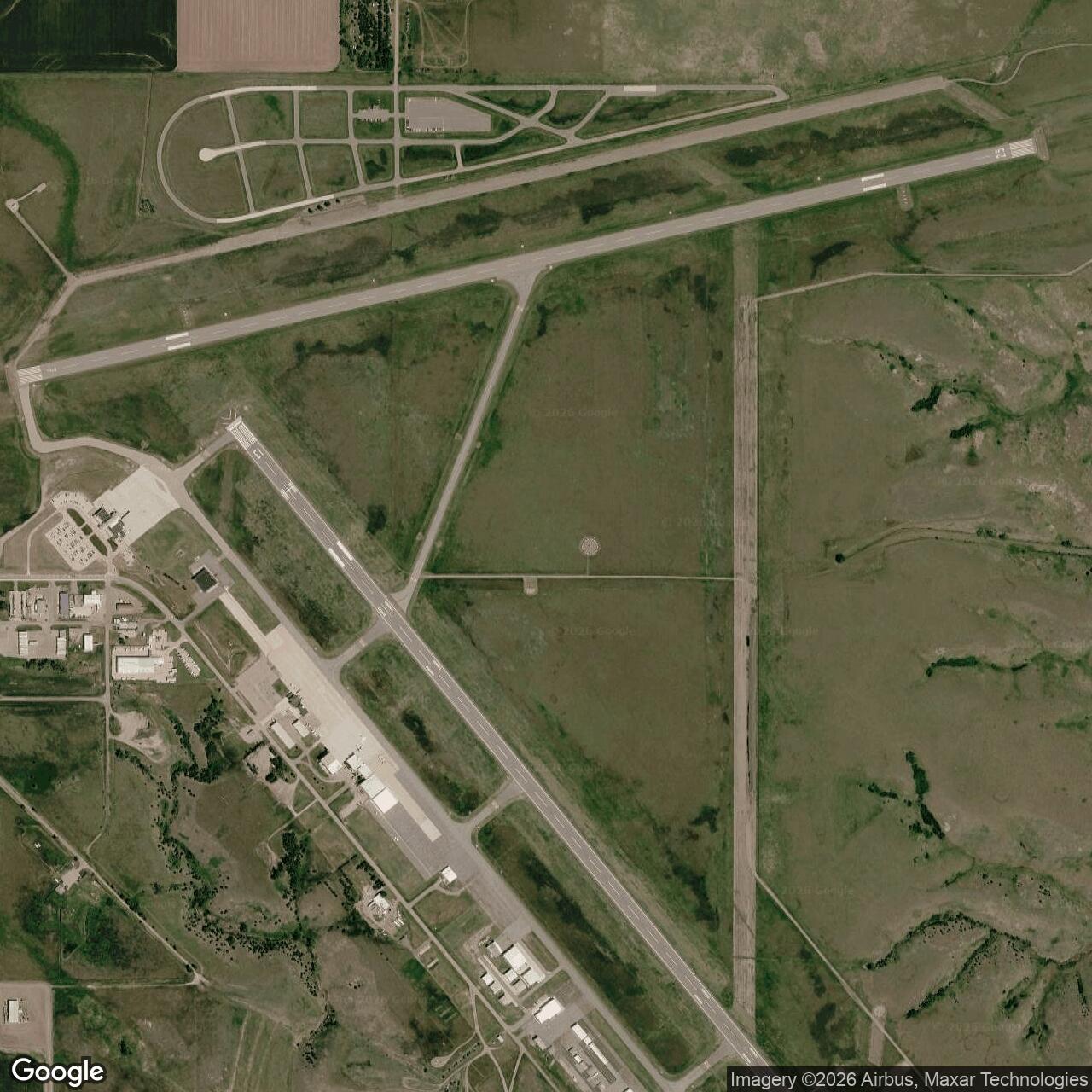 Current Google Satellite Image of Pierre Army Air Field, South Dakota