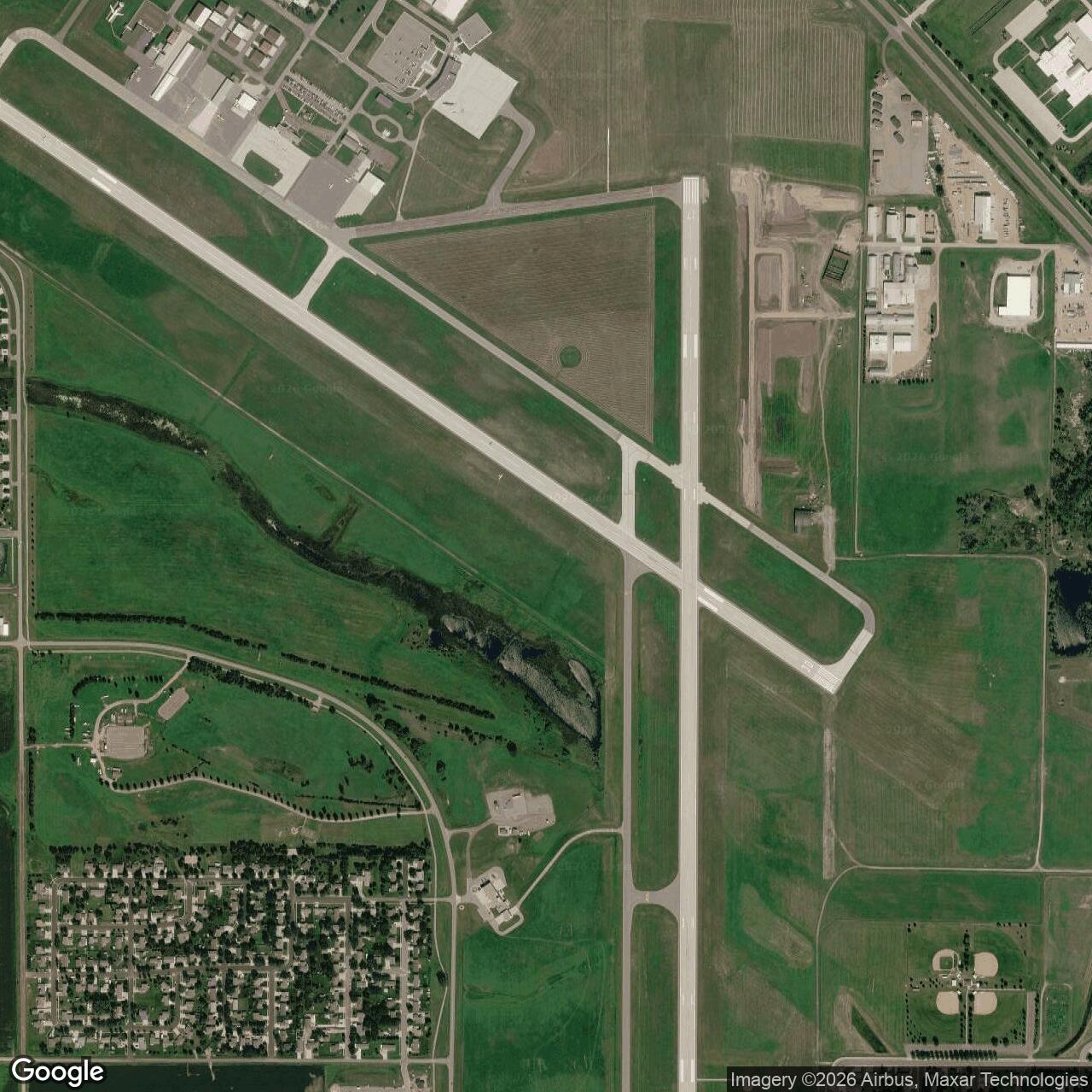 Current Google Satellite Image of Watertown Army Air Field, South Dakota