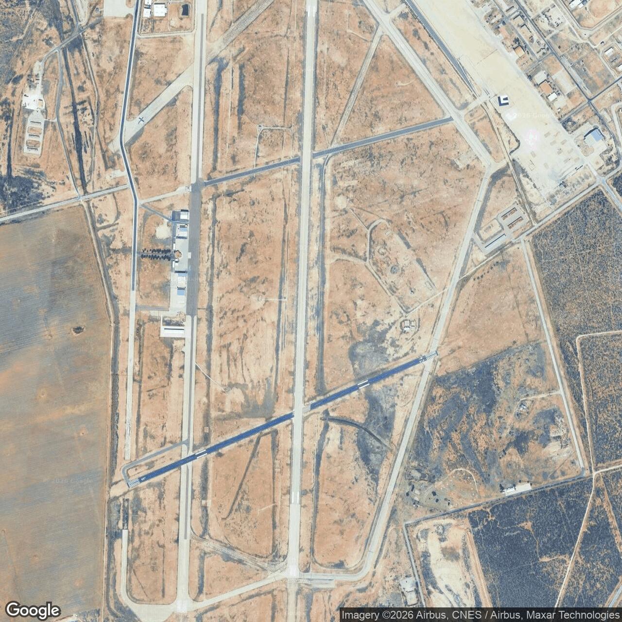Current Google Satellite Image of Big Spring Army Air Field - Webb Air Force Base, Texas
