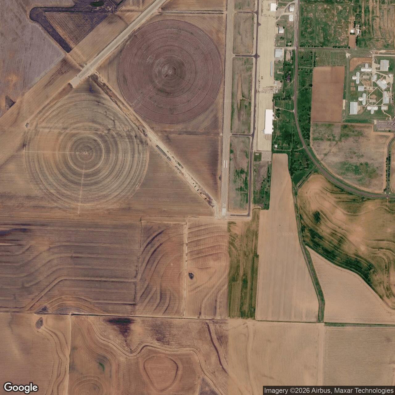 Current Google Satellite Image of Childress Army Air Field, Texas