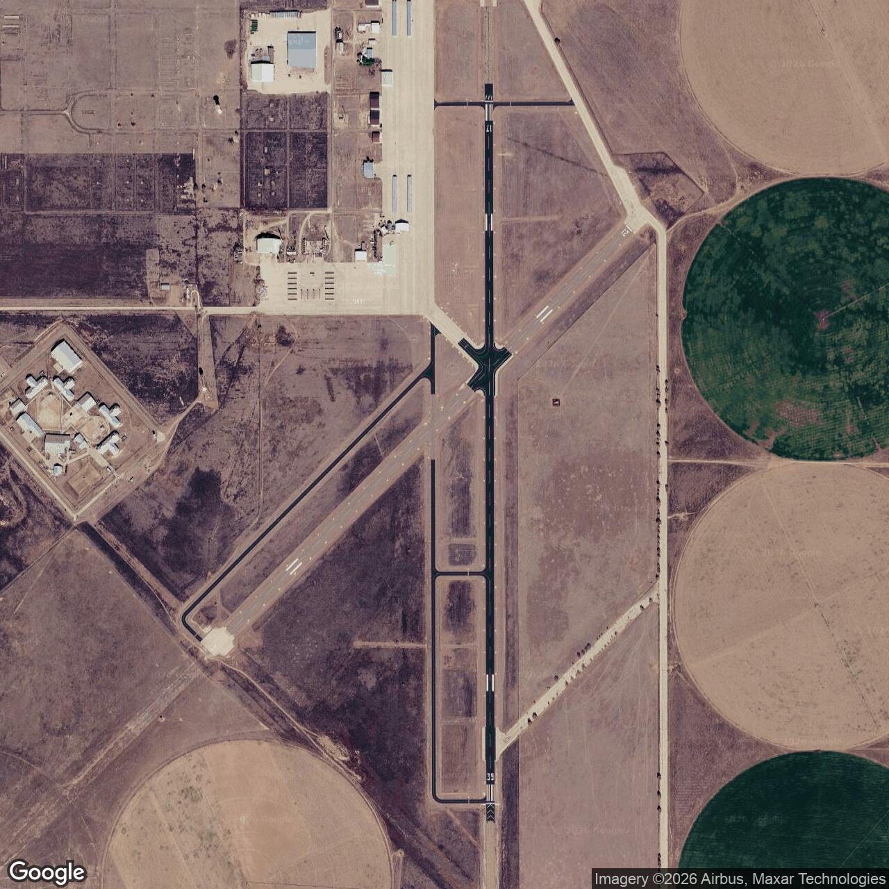 Current Google Satellite Image of Dalhart Army Air Base, Texas