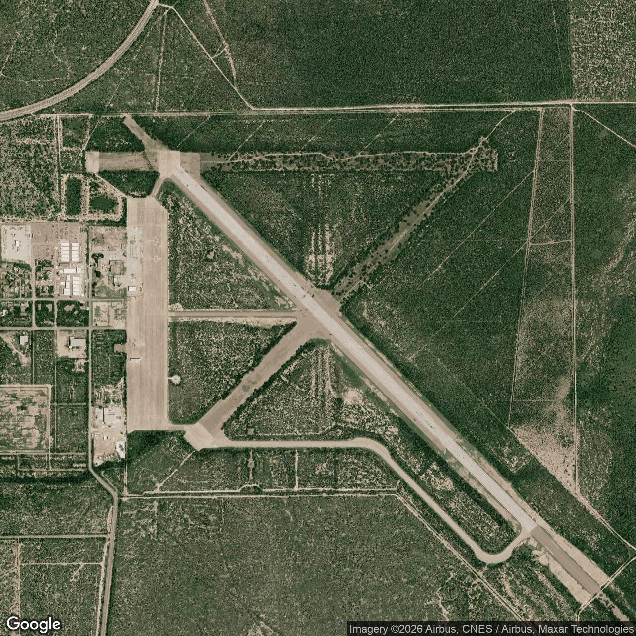Current Google Satellite Image of Eagle Pass Army Air Field, Texas