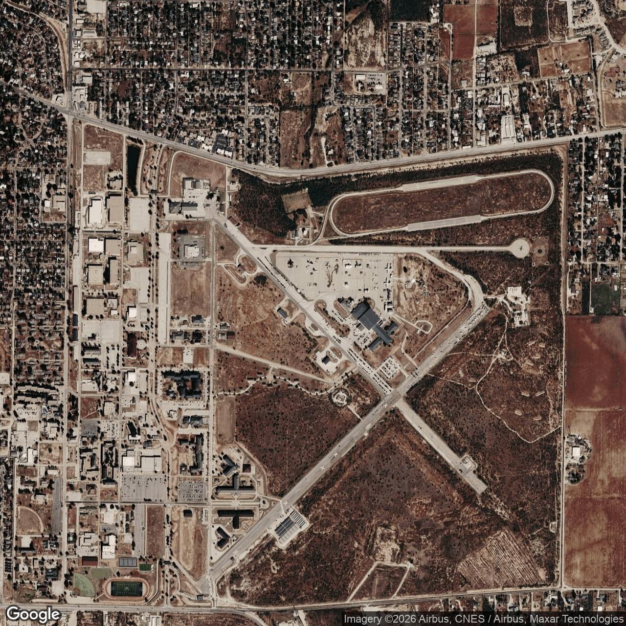 Current Google Satellite Image of Goodfellow Air Force Base, Texas