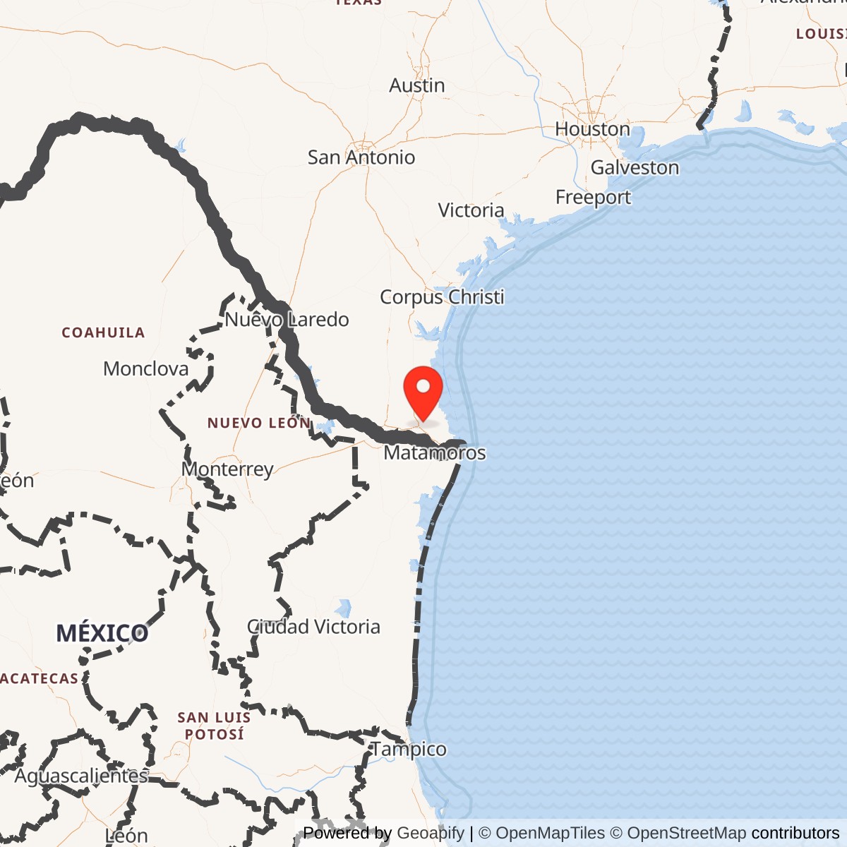 Map showing location of Harlingen Air Force Base, Texas