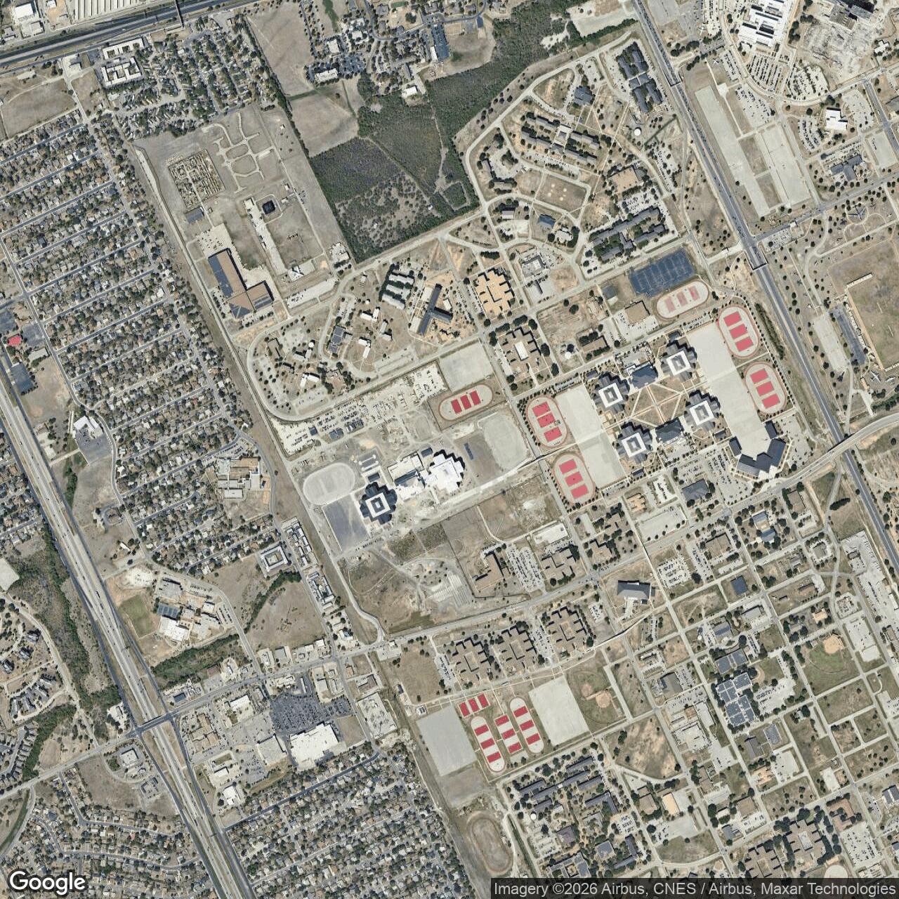 Current Google Satellite Image of Lackland Air Force Base, Texas