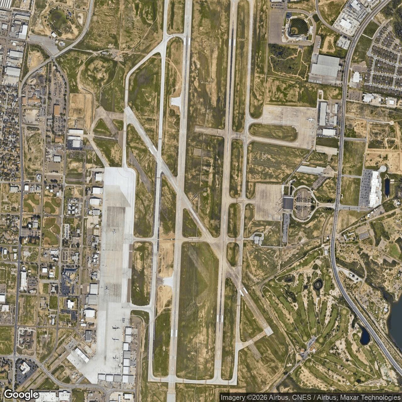Current Google Satellite Image of Laredo Air Force Base, Texas