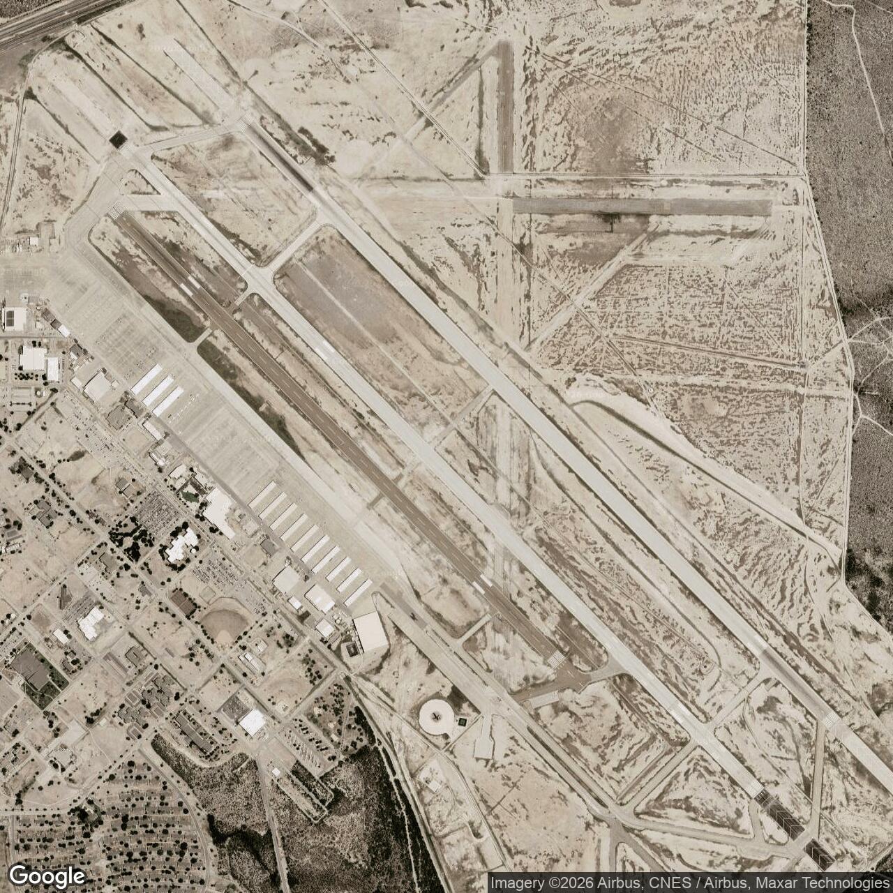 Current Google Satellite Image of Laughlin Air Force Base, Texas